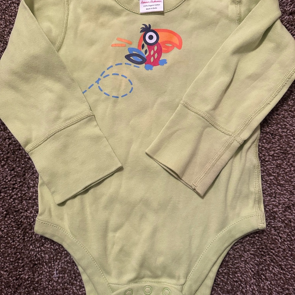 Hanna Anderson Green Kids One Piece with Toucan Design